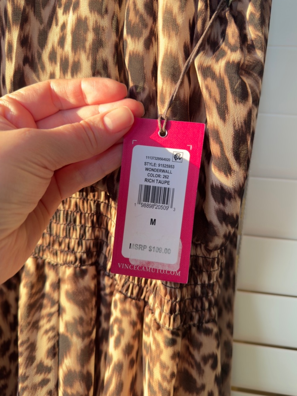 NWT Vince Camuto Leopard Halter Wide-Leg Jumpsuit - Bow Back Zip Lined Size M - Picture 11 of 11